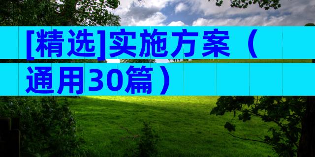 [精选]实施方案（通用30篇）